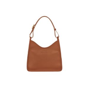 Bolsa De Hombro Longchamp Caramel Cuero Marrones | 139706WNO
