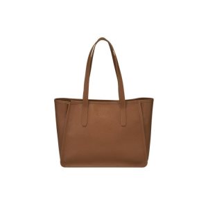 Bolsa De Hombro Longchamp Caramel Cuero Marrones | 298340TSZ