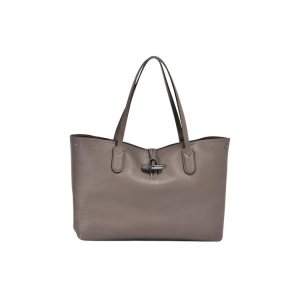 Bolsa De Hombro Longchamp Cuero Gris | 810567MID