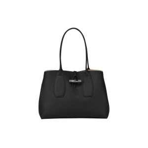 Bolsa De Hombro Longchamp Cuero Negras | 521840ZES