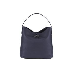 Bolsa De Hombro Longchamp Hobo Cuero Azul Marino | 041739HUS