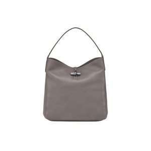 Bolsa De Hombro Longchamp Hobo Cuero Gris | 243781HWB