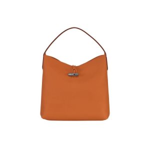 Bolsa De Hombro Longchamp Hobo Saffron Cuero Naranjas | 547982ACJ