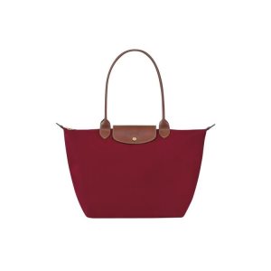 Bolsa De Hombro Longchamp L Recycled canvas Rojas | 037516RLF