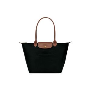 Bolsa De Hombro Longchamp L Recycled canvas Negras | 538290OCY
