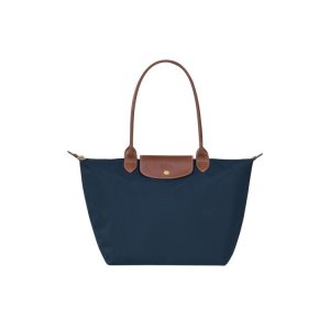 Bolsa De Hombro Longchamp L Recycled canvas Azul Marino | 698504IHK