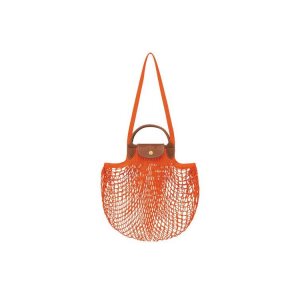 Bolsa De Hombro Longchamp Lona Naranjas | 759083ILF