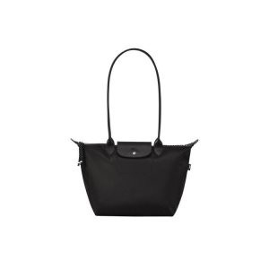 Bolsa De Hombro Longchamp Long Recycled canvas Negras | 107985XHW