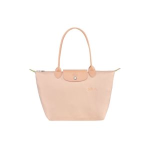 Bolsa De Hombro Longchamp S Flowers Recycled canvas Rosas Claro | 769514MCQ