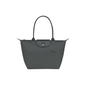Bolsa De Hombro Longchamp S Recycled canvas Gris Oscuro | 290345JVI