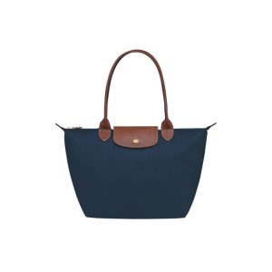 Bolsa De Hombro Longchamp S Recycled canvas Azul Marino | 326984JVB