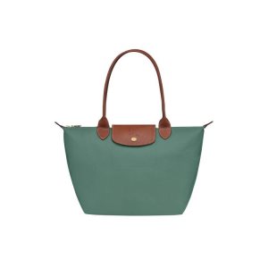 Bolsa De Hombro Longchamp S Recycled canvas Gris Verde | 561092GNX