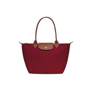 Bolsa De Hombro Longchamp S Recycled canvas Rojas | 563794AHN
