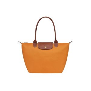 Bolsa De Hombro Longchamp S Saffron Recycled canvas Naranjas | 271546QJS