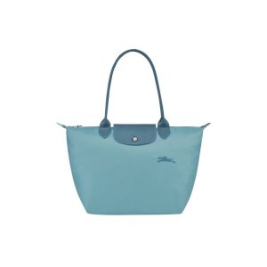 Bolsa De Hombro Longchamp S Thunderstorm Recycled canvas Azules | 934026PBF
