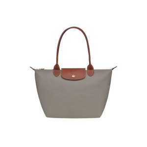 Bolsa De Hombro Longchamp S Turtledove Recycled canvas Gris | 149520DIJ