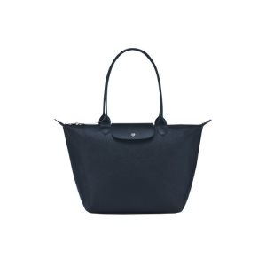 Bolsa De Hombro Longchamp Shopping L Lona Azul Marino | 095743APB