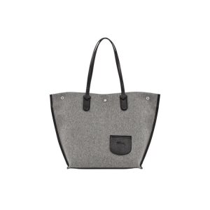 Bolsa De Hombro Longchamp Shopping L Lona Gris | 380154NRF
