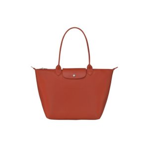 Bolsa De Hombro Longchamp Shopping L Terracotta Lona Naranjas | 876431SZA
