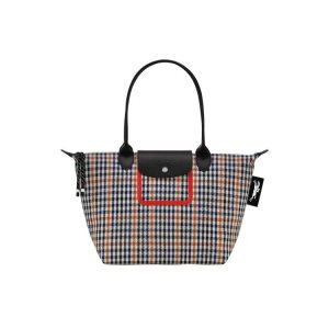 Bolsa De Hombro Longchamp Shopping S Lona Azul Marino Marrones | 034297TXZ