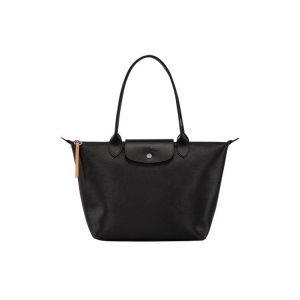 Bolsa De Hombro Longchamp Shopping S Lona Negras | 847359QPF