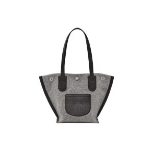 Bolsa De Hombro Longchamp Shopping Xs Lona Gris | 403857JZA