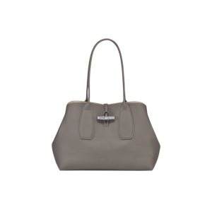 Bolsa De Hombro Longchamp Turtledove Cuero Gris | 560314RSK