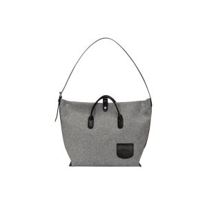 Bolsa De Hombro Longchamp Xl Lona Gris | 275938VLU