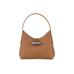 Bolsa De Hombro Longchamp Xs Cuero Beige | 428619TFA