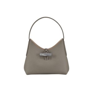 Bolsa De Hombro Longchamp Xs Turtledove Cuero Gris | 873459QUT