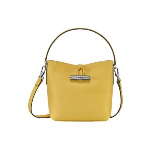 Bolsos Cruzados Longchamp Bucket S Cuero Amarillo | 584693WRU