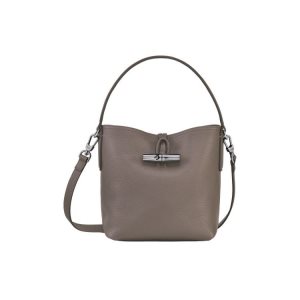 Bolsos Cruzados Longchamp Bucket S Cuero Gris | 930278NXB