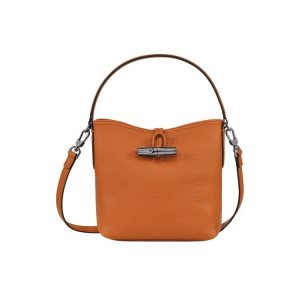 Bolsos Cruzados Longchamp Bucket S Saffron Cuero Naranjas | 297368DQW