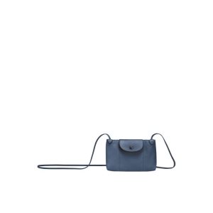 Bolsos Cruzados Longchamp Cuero Azules | 241567CUM