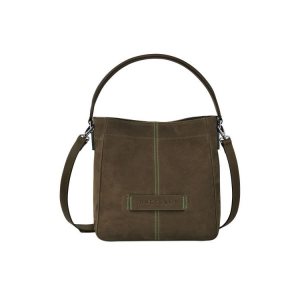 Bolsos Cruzados Longchamp Cuero Kaki | 460395SUI
