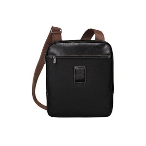 Bolsos Cruzados Longchamp L Lona Negras | 625874UBR