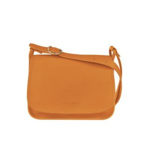 Bolsos Cruzados Longchamp L Saffron Cuero Naranjas | 048316SNJ