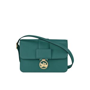 Bolsos Cruzados Longchamp M Cuero Gris Verde | 102956WCN