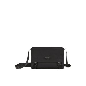 Bolsos Cruzados Longchamp M Recycled canvas Negras | 309764YEF