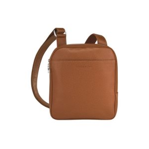 Bolsos Cruzados Longchamp S Caramel Cuero Marrones | 063194RFL