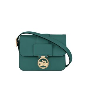 Bolsos Cruzados Longchamp S Cuero Gris Verde | 932658DQX