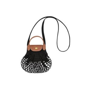 Bolsos Cruzados Longchamp Xs Lona Negras | 654081SFD