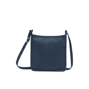 Bolsos Cruzados Longchamp Zipped L Cuero Azul Marino | 412786ROI