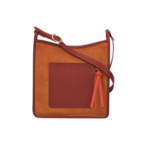 Bolsos Cruzados Longchamp Zipped L Saffron Cuero Naranjas | 548207OFC