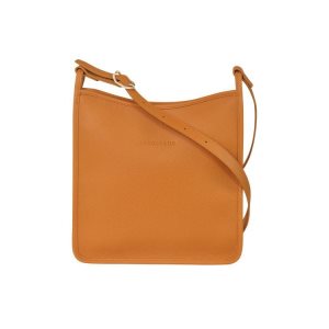 Bolsos Cruzados Longchamp Zipped L Saffron Cuero Naranjas | 745869DQI