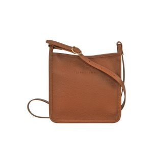 Bolsos Cruzados Longchamp Zipped S Caramel Cuero Marrones | 608317FZC