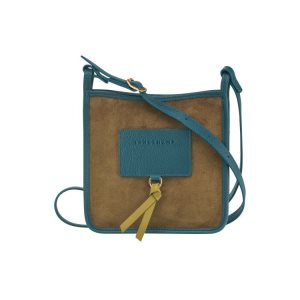 Bolsos Cruzados Longchamp Zipped S Cuero Kaki | 635724HZN
