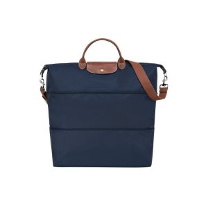 Bolsos De Viaje Longchamp Expandable Recycled canvas Azul Marino | 180396WCR