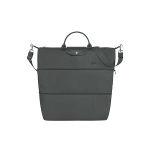 Bolsos De Viaje Longchamp Expandable Recycled canvas Gris Oscuro | 435067MEN