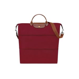 Bolsos De Viaje Longchamp Expandable Recycled canvas Rojas | 819425PXZ